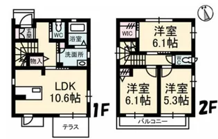 岡山県岡山市北区東古松【一戸建】の間取り