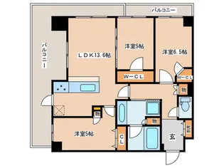 ブランズタワー御堂筋本町【23階】の間取り