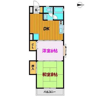 福島県郡山市桑野2【アパート】の間取り