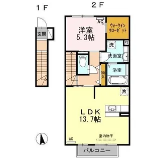セジュールKOTONE【2階】の間取り