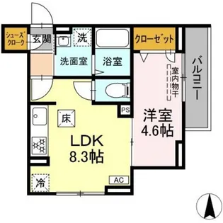 D Paina Kannon【1階】の間取り