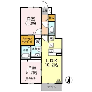 フレ ブランシュ【1階】の間取り