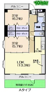 風の杜北館【1階】の間取り