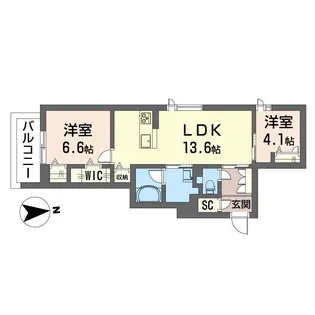 セルディーナ天神【2階】の間取り