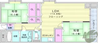 斎藤マンション【3階】の間取り