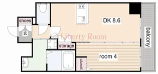 プレサンス三宮エレガンシア【11階】の間取り