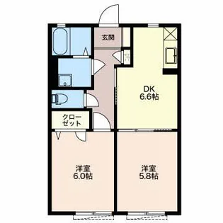 コンフォールシャンブル B【2階】の間取り