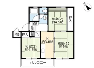 UR花見川【5階】の間取り