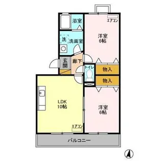 フォレストヒルズB【1階】の間取り