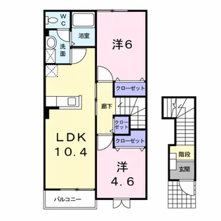 エヴァーグリーン【2階】の間取り