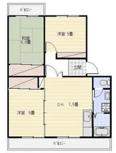 サンヒルズ藤B棟【1階】の間取り