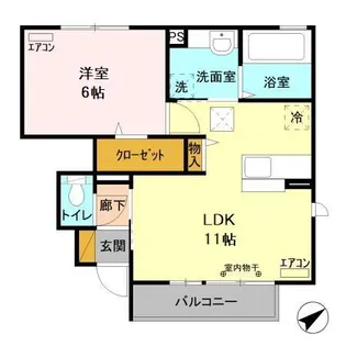 茨城県ひたちなか市大字田彦【アパート】の間取り