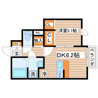 LINK STAGE富沢駅前II【1階】の間取り