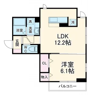 1LDKの間取り画像