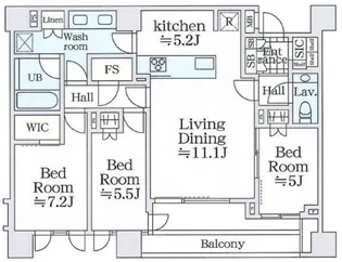 ザ・パークハウス千代田六番町【5階】の間取り