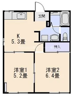 住吉ハイツB【1階】の間取り