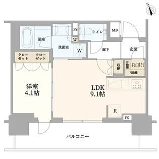 アトラスタワー五反田【7階】の間取り