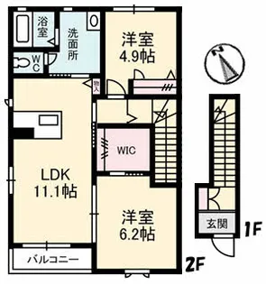 ボン ジュルネ【2階】の間取り