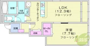 クレストヴィラ【1階】の間取り
