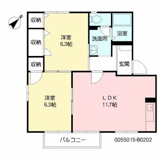 槇ハウスJUN B棟【2階】の間取り