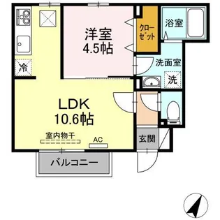 グランドゥ ププル【1階】の間取り