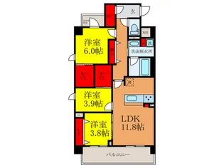 レ・リーヴル【2階】の間取り