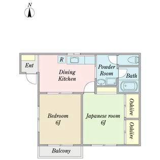 サングレイスハイツB【2階】の間取り