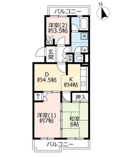 UR高畑【3階】の間取り
