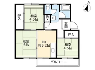 UR星の原【5階】の間取り