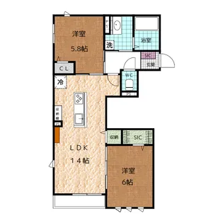ホワイトコート中村【2階】の間取り