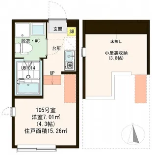 バースシティ北綾瀬【1階】の間取り