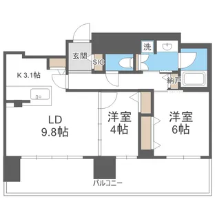 ファインシティ札幌ザノースゲート【2階】の間取り