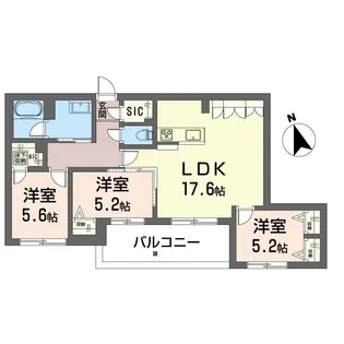 ベルクレール【1階】の間取り