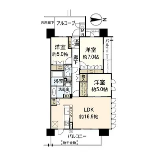 ジオ西宮北口ガーデンズNE棟【5階】の間取り