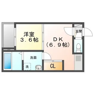 プランドール鳴海【1階】の間取り