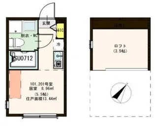 ハーモニーテラス東金町IV【1階】の間取り