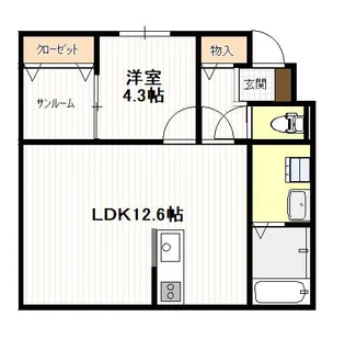 マザー・カルメル門前【1階】の間取り