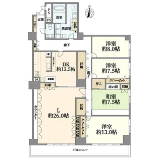 日商岩井音羽マンション【6階】の間取り