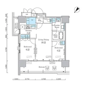 HARUMI FLAG PORT VILLAGE C棟【11階】の間取り