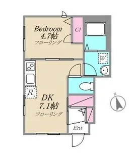 カーサ ビアンカ トキワダイ【1階】の間取り