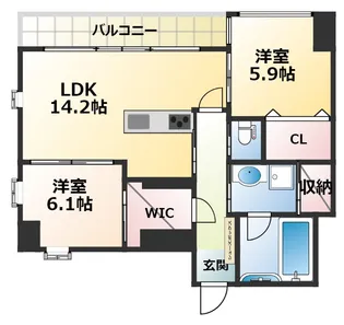 GRANDIR博多駅南【7階】の間取り