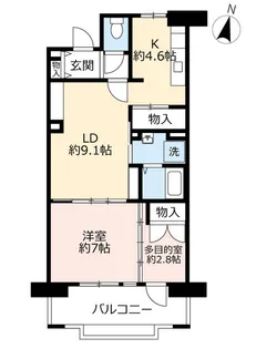 UR茨木三島丘イースト【1階】の間取り