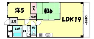 クレセント東灘【4階】の間取り