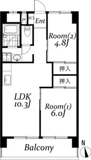 中葛西ハイツ【3階】の間取り