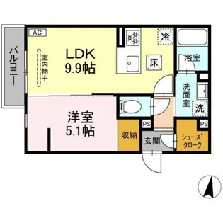 D’Bless川崎 East【1階】の間取り