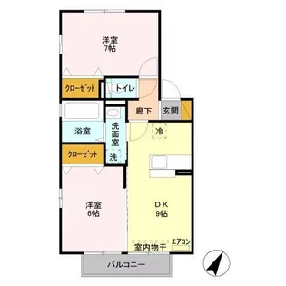 ペルシーモA・B【2階】の間取り