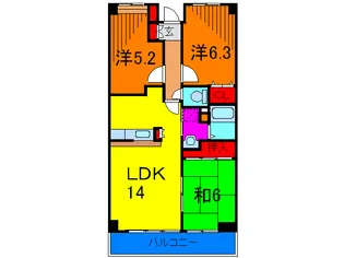 ドゥーブル水元【5階】の間取り