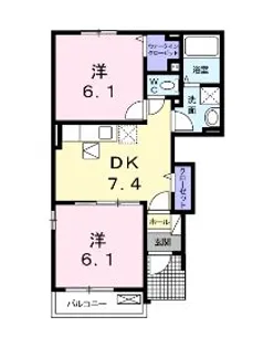 ベルコリーヌ【1階】の間取り