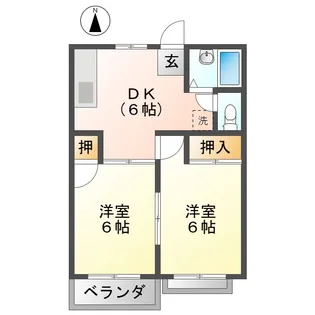 ハイツ寺沢【1階】の間取り