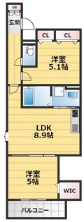 ラモーナ豊南町南【2階】の間取り